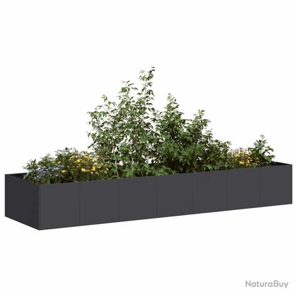 Jardini�re noir 280x80x40 cm acier