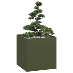 Jardini&egrave;re vert olive 80x80x80 cm acier
