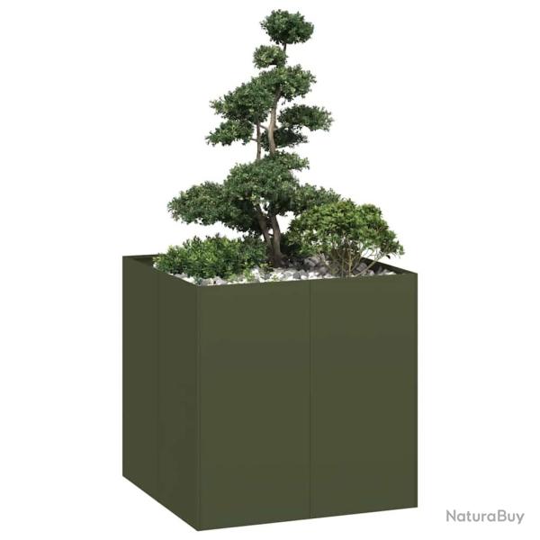 Jardini�re vert olive 80x80x80 cm acier
