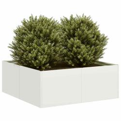 Jardini&egrave;re blanc 80x80x30 cm acier