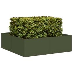 Jardini&egrave;re vert olive 100x100x30 cm acier