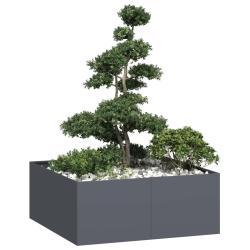 Jardini&egrave;re anthracite 100x100x40 cm acier