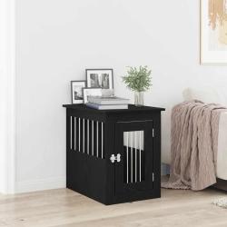 Meuble pour cage &agrave; chien en ch&ecirc;ne noir 45 x 62 x 59 cm Bois d'ing&eacute;nierie