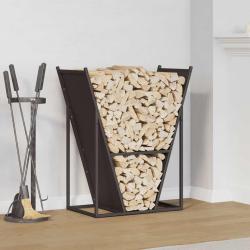 Portant de bois chauffage noir 69,5x35x81 cm