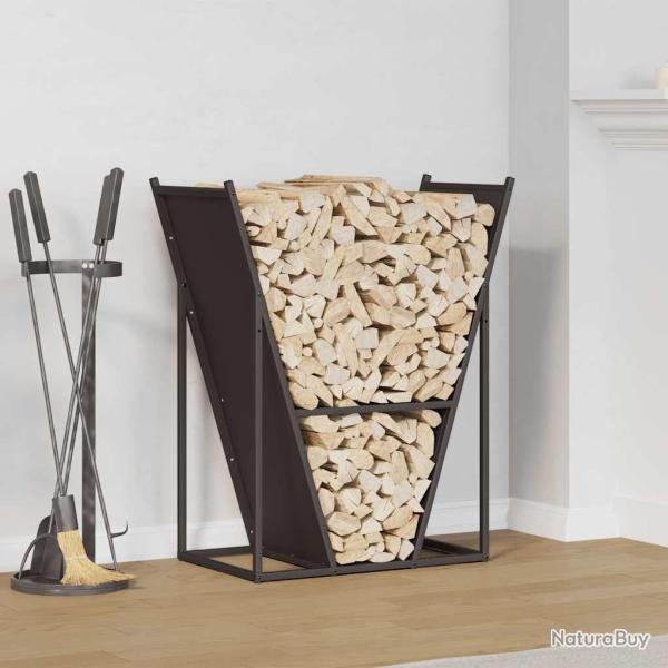 Portant de bois chauffage noir 69,5x35x81 cm