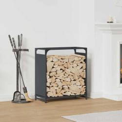 Portant de bois chauffage anthracite 60x28x65 cm