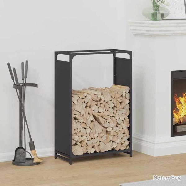 Portant de bois chauffage noir 60x28x90 cm acier lamin� � froid