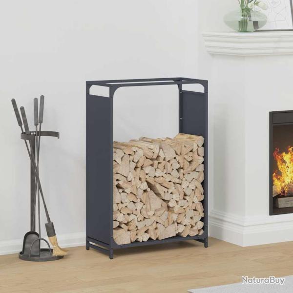 Portant de bois chauffage anthracite 60x28x90 cm