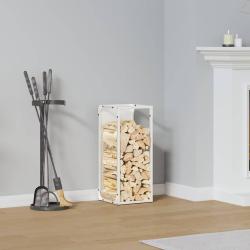 Portant de bois chauffage blanc 25x25x60 cm