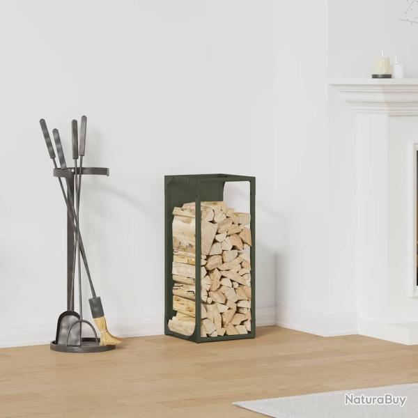 Portant de bois chauffage vert olive 25x25x60 cm