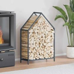 Portant de bois chauffage anthracite 60x25x90 cm