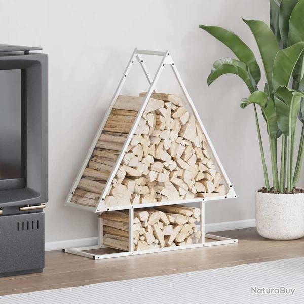 Portant de bois chauffage blanc 80x25x90 cm