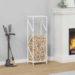 Portant de bois chauffage blanc 34x25x100 cm