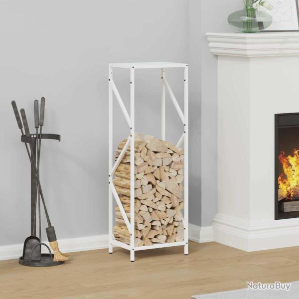 Portant de bois chauffage blanc 34x25x100 cm