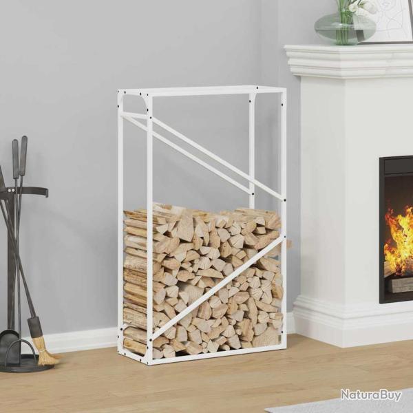 Portant de bois chauffage blanc 60x25x100 cm