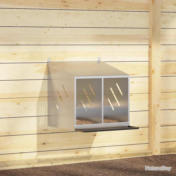 Nichoir de poules avec 2 compartiments m�tal argent� galvanis�