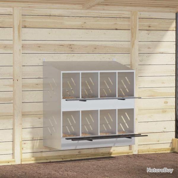 Nichoir de poules avec 8 compartiments m�tal argent� galvanis�
