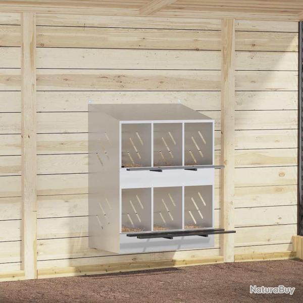 Nichoir de poules avec 6 compartiments m�tal argent� galvanis�