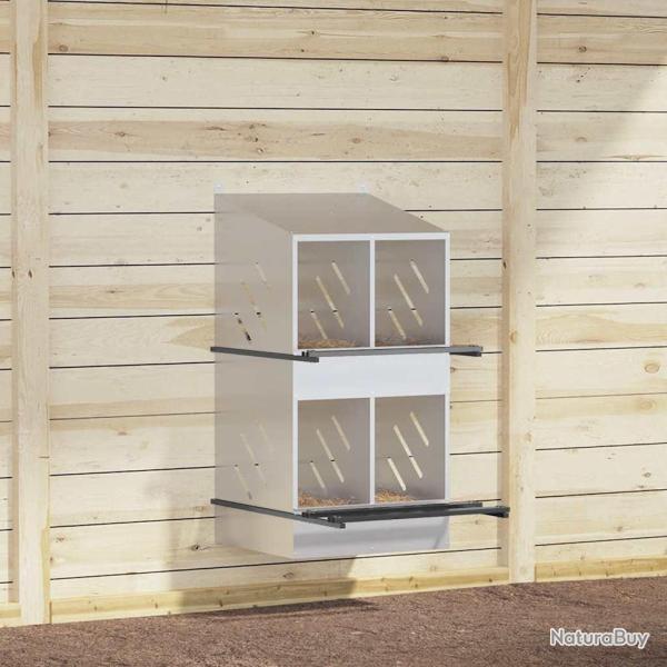 Nichoir de poules avec 4 compartiments M�tal argent� galvanis�