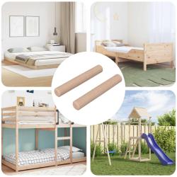 Chevilles en bois 2 pcs Naturel &Oslash; 6 x 40 mm Bois Massif