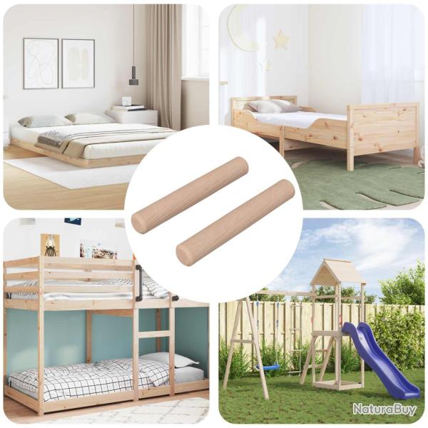 Chevilles en bois 2 pcs Naturel � 6 x 40 mm Bois Massif