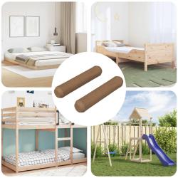 Chevilles en bois 2 pcs Marron &Oslash; 8 x 35 mm Bois massif