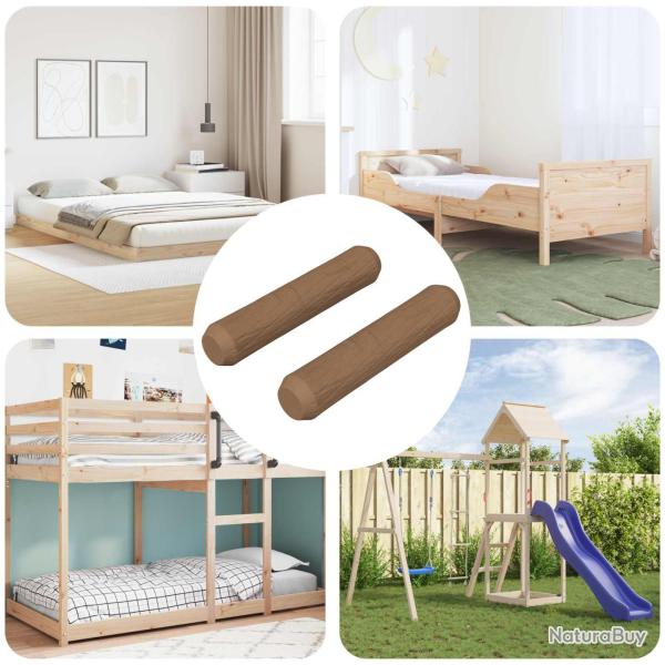 Chevilles en bois 2 pcs Marron � 8 x 35 mm Bois massif