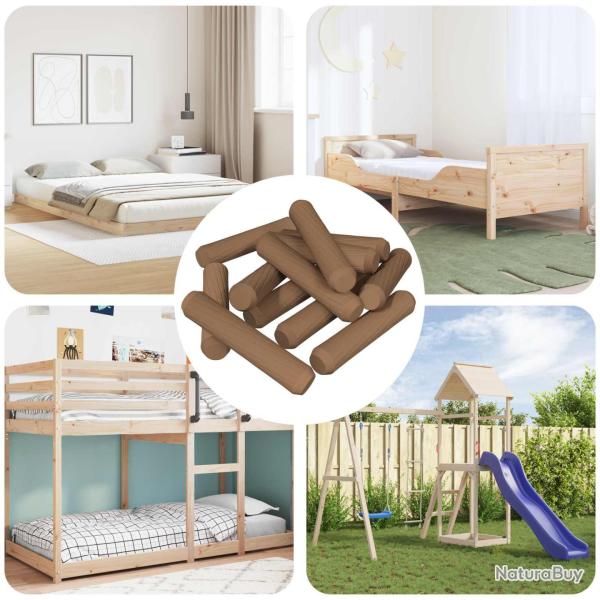 Chevilles en bois 12 pcs Marron � 8 x 35 mm Bois massif