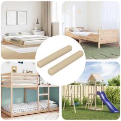 Chevilles en bois 2 pcs Marron &Oslash; 8 x 50 mm Bois massif
