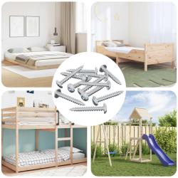 Vis en bois 8182 pcs Argent&eacute; M4 x 28 mm Fer