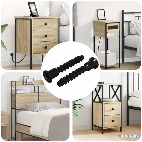 Vis � t�te de capuchon � douille 2 pcs Noir 7 x 40 mm Fer