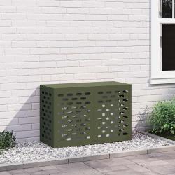Housse de climatiseur Vert olive 90 x 40 x 60 cm Acier