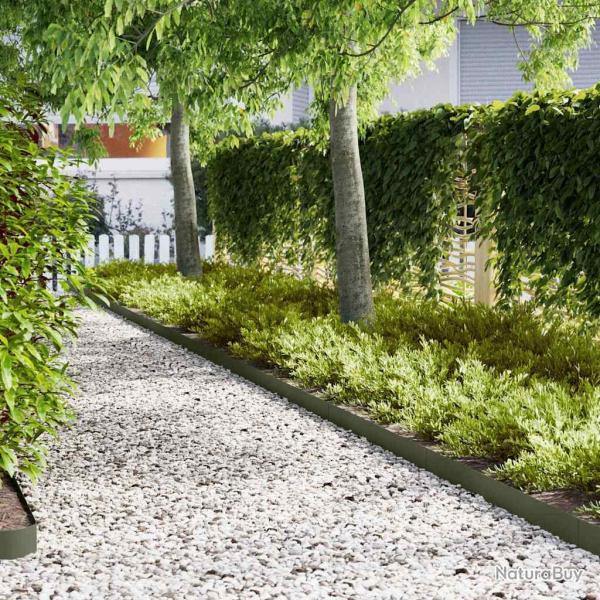 Bordure de Pelouse 30 pcs 100 x 0,05 x 15 cm Vert olive