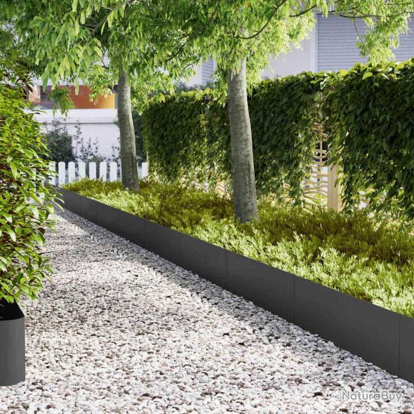 Bordure de Pelouse 10 pcs Noir 100 x 0,05 x 30 cm