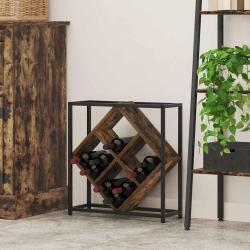 &Eacute;tag&egrave;re &agrave; vin 16 bouteilles Bois d'ing&eacute;nierie Ch&ecirc;ne fum&eacute;