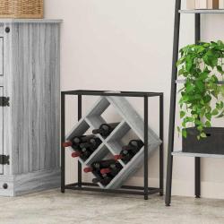&Eacute;tag&egrave;re &agrave; vin 16 bouteilles Bois d'ing&eacute;nierie Gris