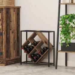 &Eacute;tag&egrave;re &agrave; vin 16 bouteilles Bois d'ing&eacute;nierie Bois ancien