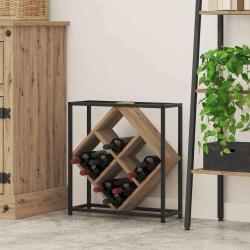 &Eacute;tag&egrave;re &agrave; vin 16 bouteilles Bois d'ing&eacute;nierie Ch&ecirc;ne artisanal