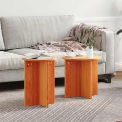 Table basse 2 pcs Brun cire