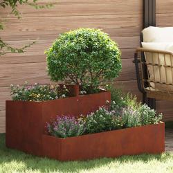 Cache-pot de Marron 80 x 80 x 50 cm Acier patin&eacute;