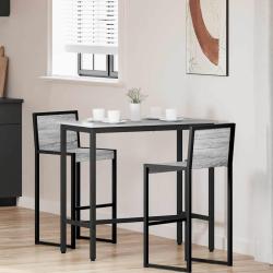 table Gris 100 x 50 x 90,5 cm Bois d'ing&eacute;nierie et acier