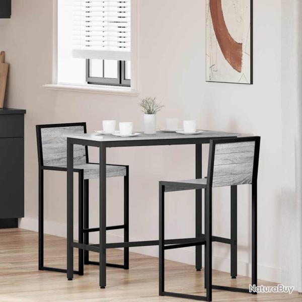 table Gris 100 x 50 x 90,5 cm Bois d'ing�nierie et acier