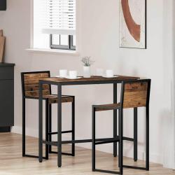 table Bois ancien 100 x 50 x 90,5 cm Bois d'ing&eacute;nierie et acier
