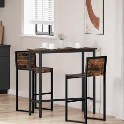 table Ch&ecirc;ne fum&eacute; 100 x 40 x 100,5 cm Bois d'ing&eacute;nierie et acier