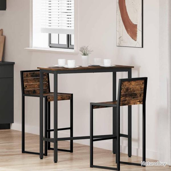 table Ch�ne fum� 100 x 40 x 100,5 cm Bois d'ing�nierie et acier