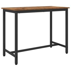 table Bois ancien 100 x 50 x 76,5 cm Bois d'ing&eacute;nierie et acier