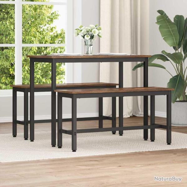 Banc de salle � manger 2 pcs Ch�ne fum� 100 x 32,5 x 48,5 cm
