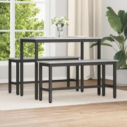 Banc de salle &agrave; manger 2 pcs Gris 100 x 32,5 x 48,5 cm