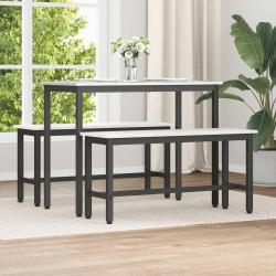 Banc de salle &agrave; manger 2 pcs Blanc 100 x 32,5 x 49 cm