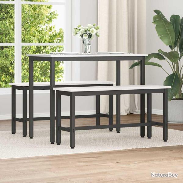 Banc de salle � manger 2 pcs Blanc 100 x 32,5 x 49 cm